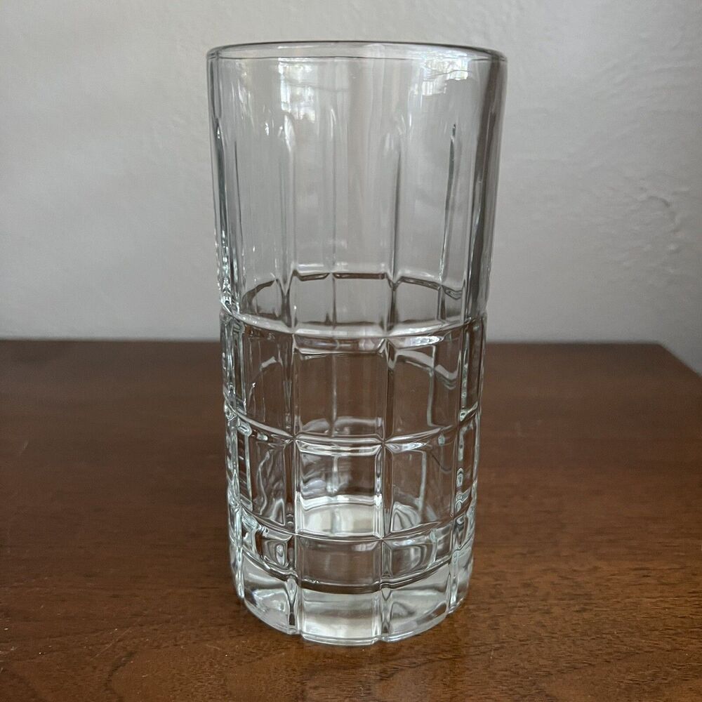 Anchor Hocking One Tall Glasses Tartan Plaid Iced Tea High Ball MCM Drinking